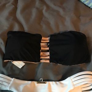 SOLD- Black Reversible San Lorenzo Strapless Top